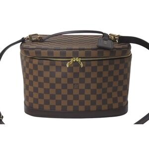Louis Vuitton shoulder brown canvas custom bag Damier makeup
